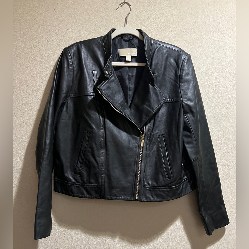 Michael Kors Lamb Leather Moto Jacket